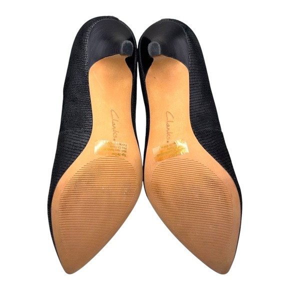 INDIGO BY CLARKS Sage Copper Comfort Heels - Women’s 9.5M Black Lizard Suede - Picture 9 of 10